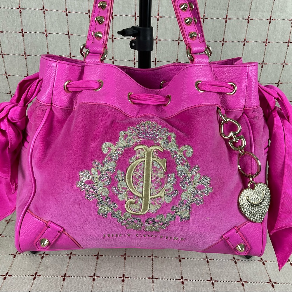 ๐HP๐ Juicy Couture Hot Pink Snowflake Daydreamer Super Soft Velour Embroidered - Picture 2 of 15